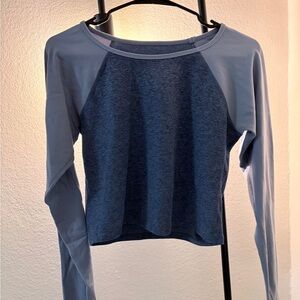 Beyond Yoga Two-Tone Blue Long Sleeve Top